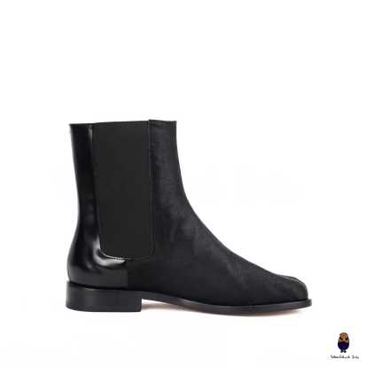 PELLICO ペリーコ　NEBI ネビ DOTSHEER BOOTS BK WoodchuckSato Japanese Black Horse Hair Cow Leather Tabi Chelsea