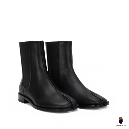WoodchuckSato Japanese Black Cow Leather Tabi Elastic Chelsea WoodchuckSato Japanese Black Cow Leather Tabi Elastic Chelsea