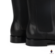 WoodchuckSato Japanese Black Cow Leather Tabi Elastic Chelsea