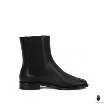 WoodChuckSato Women's Men's Black Tabi Split-Toe Cow Leather