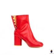 WoodChuckSato Stivali da Uomo in Pelle di Mucca con Punta Divisa Tabi Rosso Brillante da Uomo con Altezza Tacco 8 cm Taglie EU 35-48