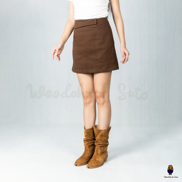 WoodchuckSato Brown Cow Suede Slouchy Western Boots with Low Heel