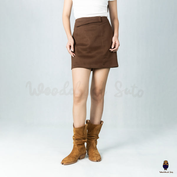 WoodchuckSato Brown Cow Suede Slouchy Western Boots with Low Heel