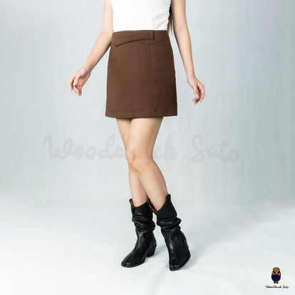 WoodchuckSato Black Cow Leather Tabi Western Boots with Low Heel