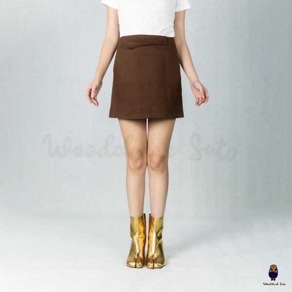 WoodchuckSato Gold Cow Leather Tabi Ankle Boots with 8 cm Heel