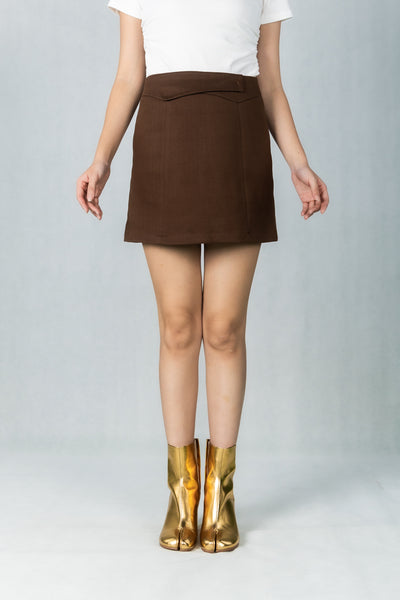 WoodchuckSato Gold Cow Leather Tabi Ankle Boots with 8 cm Block Heel