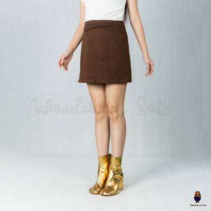 WoodchuckSato Japanese Gold Cow Leather Tabi Ankle Boots 8 cm Heel