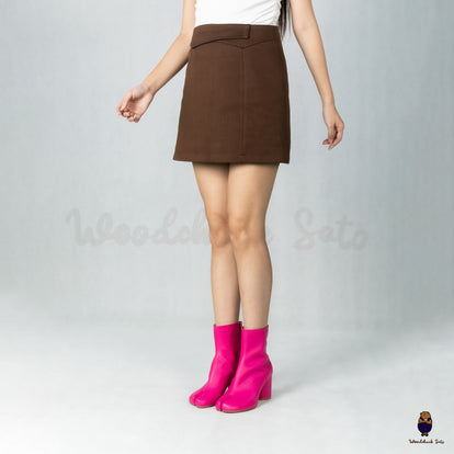 WoodchuckSato Japanese Pink Cow Leather Tabi Ankle Boots 8 cm Heel