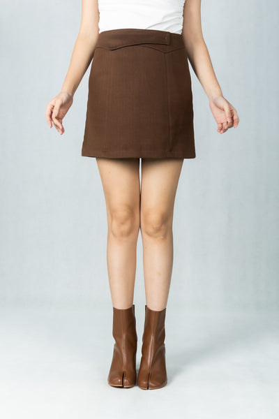 WoodchuckSato Brown Cow Leather Tabi Ankle Boots with 8 cm Block Heel