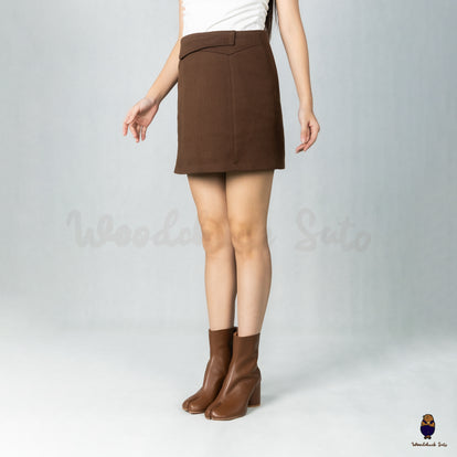 WoodchuckSato Japanese Brown Cow Leather Tabi Ankle Boots 8 cm