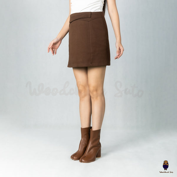 WoodchuckSato Brown Cow Leather Tabi Ankle Boots with 8 cm Heel