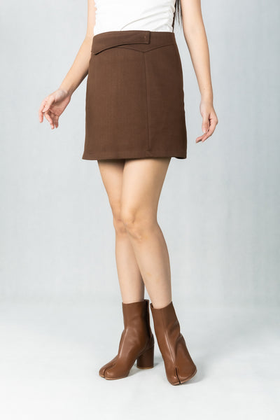 WoodchuckSato Brown Cow Leather Tabi Ankle Boots with 8 cm Block Heel