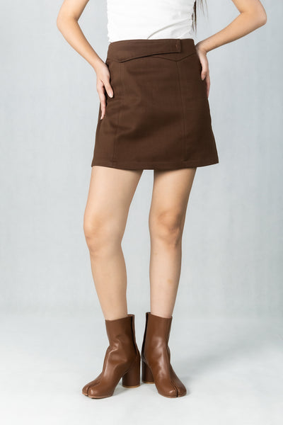 WoodchuckSato Brown Cow Leather Tabi Ankle Boots with 8 cm Block Heel