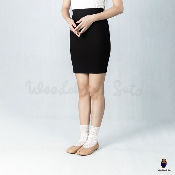 WoodchuckSato Nude Leather Tabi Ballet Flats with Ruched