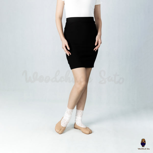 WoodchuckSato Nude Leather Tabi Ballet Flats with Ruched