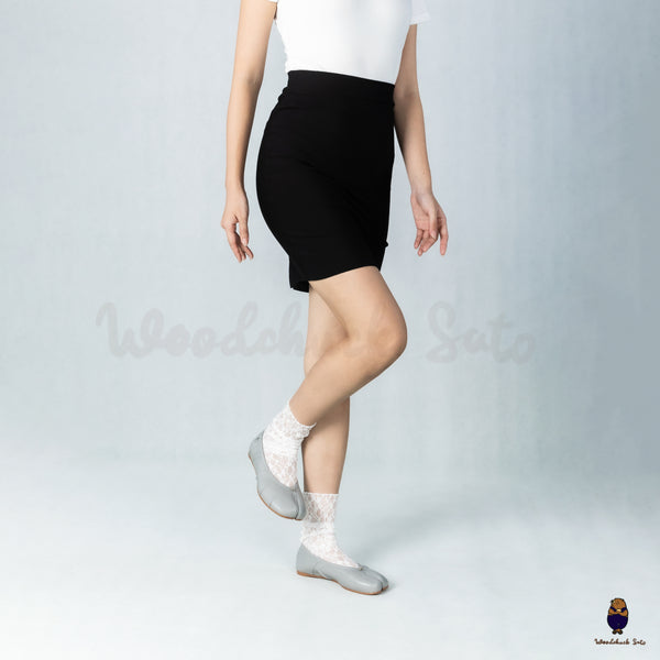 WoodchuckSato Blue Leather Tabi Ballet Flats with Ruched Detailing