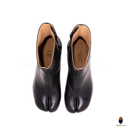 WoodChuckSato Women's Men's Black Tabi Split-Toe Cow Leather