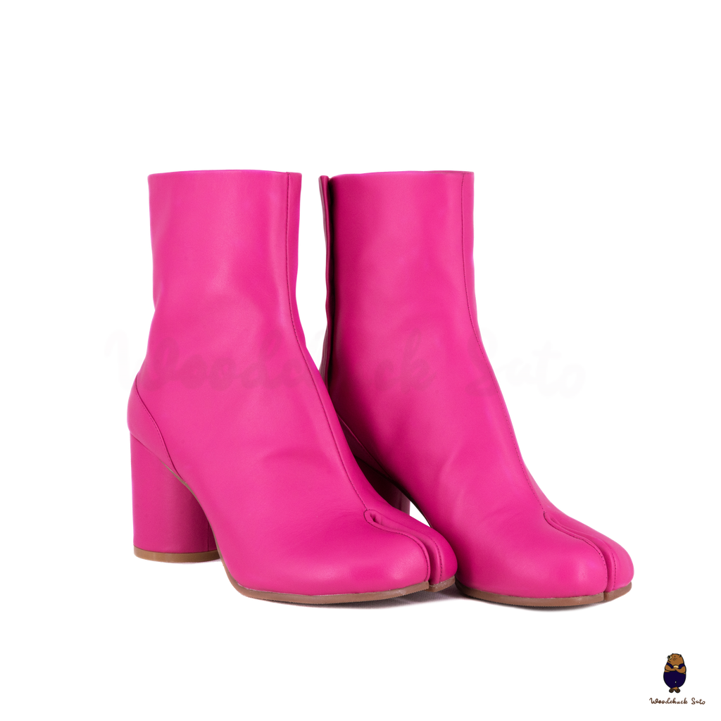 WoodChuckSato Women's Men's Pink Tabi Split-Toe Cow Leather WoodChuckSato Women's Men's Pink Tabi Split-Toe Cow Leather