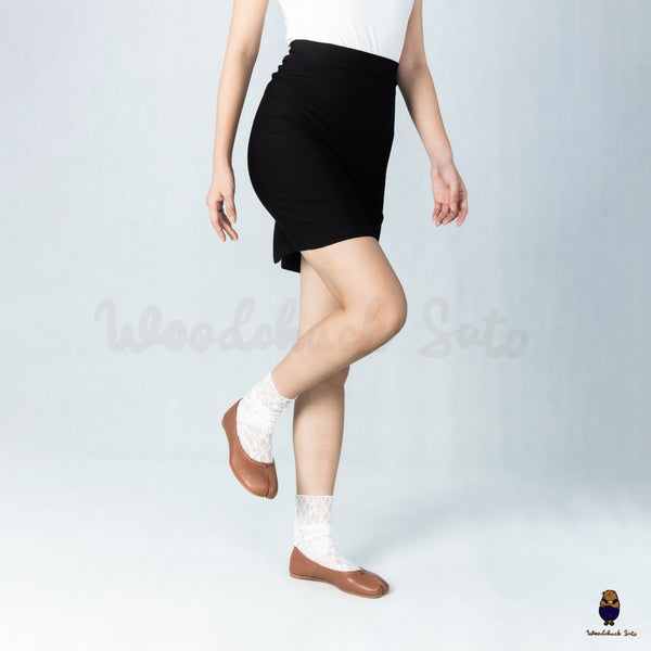 WoodchuckSato Brown Sheep Leather Split-Toe Ballet Flats