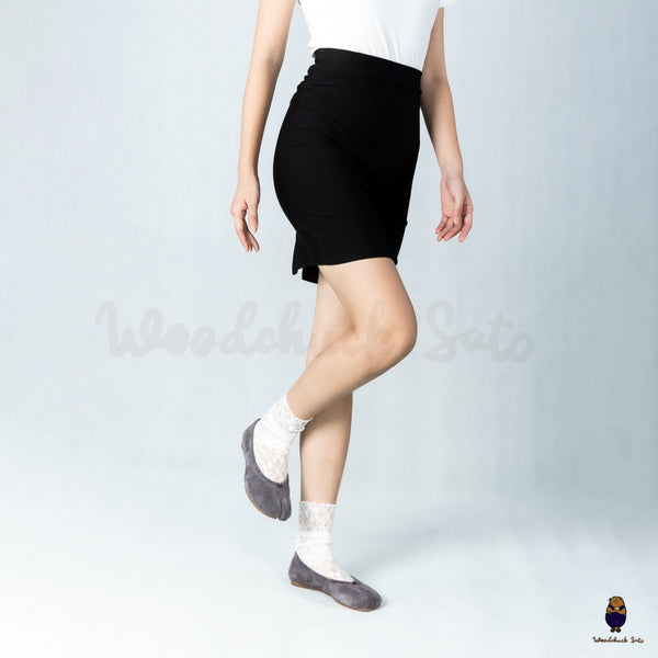 WoodChuckSato Grey Soft Fuzzy Cow Suede Tabi Ballet Flats