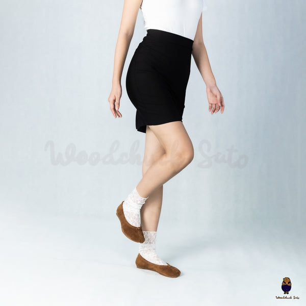 WoodChuckSato Brown Soft Fuzzy Cow Suede Tabi Ballet Flats