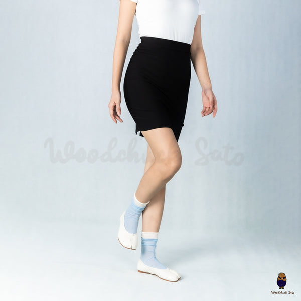 WoodchuckSato White Leather Tabi Ballet Flats with Ruched