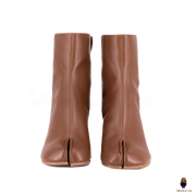 WoodChuckSato レディース メンズ ライトタン 足袋 スプリットトゥ 牛革ブーツ ヒール高さ 8cm サイズ EU 35-48