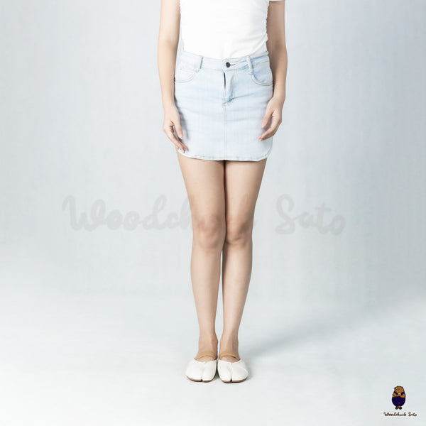 WoodchuckSato White Leather Tabi Mules with Ruched and Elastic Strap