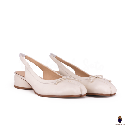 WoodChuckSato White Tabi Split-Toe Sheep Leather Summer