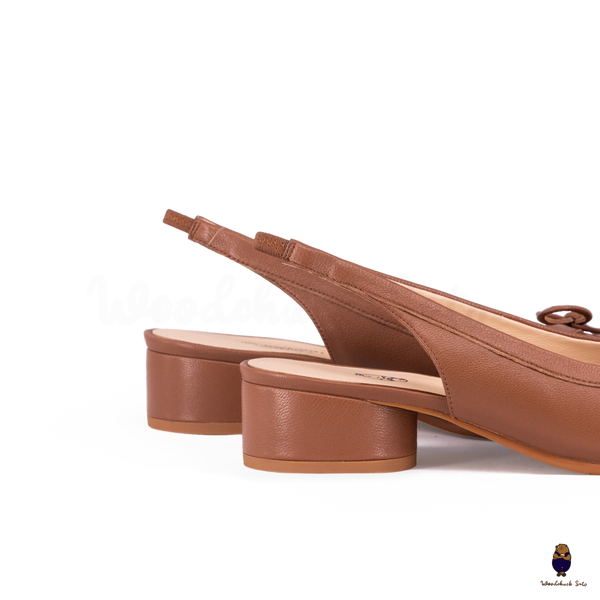 WoodChuckSato Brown Tabi Split-Toe Sheep Leather Summer Sandals with Low Heels & Elastic Band Sizes EU 35-45