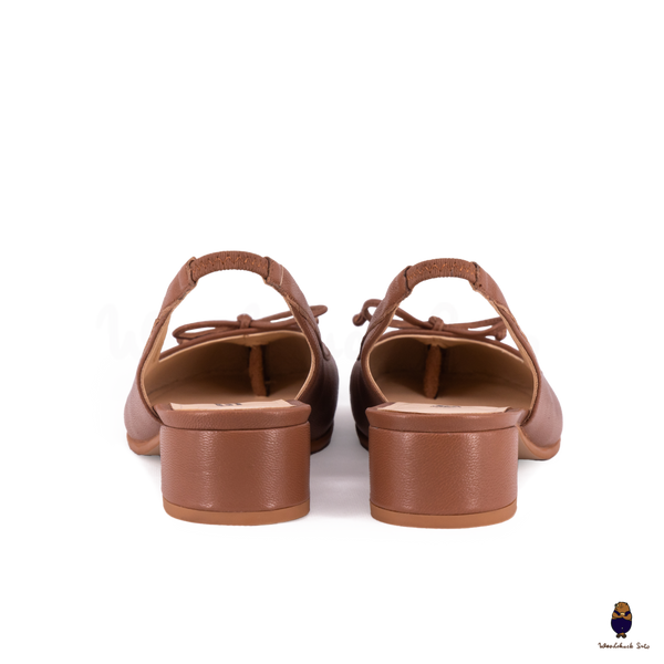 WoodChuckSato Brown Tabi Split-Toe Sheep Leather Summer Sandals with Low Heels & Elastic Band Sizes EU 35-45