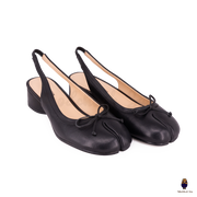 WoodChuckSato Black Tabi Split-Toe Sheep Leather Summer