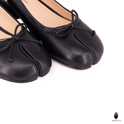 WoodChuckSato Black Tabi Split-Toe Sheep Leather Summer