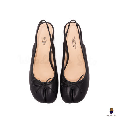 WoodChuckSato Black Tabi Split-Toe Sheep Leather Summer