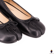 WoodChuckSato Mary Jane de piel de oveja con puntera dividida y tacón de 3 cm y lazo para mujer, color negro, tallas EU 35-45