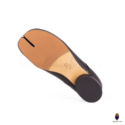 WoodChuckSato Mary Jane de piel de oveja con puntera dividida y tacón de 3 cm y lazo para mujer, color negro, tallas EU 35-45