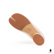 WoodChuckSato Women's White Tabi Split-Toe Sheep Leather Mary Jane Shoes with 3cm Heel & Bow Sizes EU 35-45