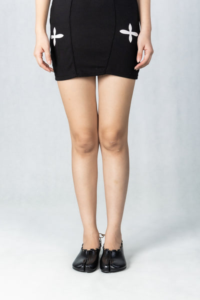 WoodchuckSato Black Leather Tabi Mary Jane Heels with Black Rope Trim