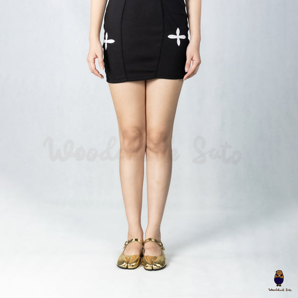 WoodchuckSato Gold Cow Leather Tabi Mary Jane Heels with Strap