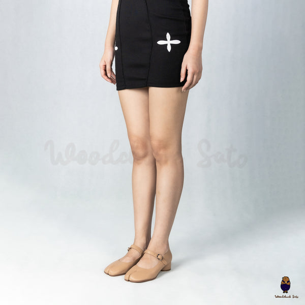 WoodchuckSato Nude Sheep Leather Tabi Mary Jane Heels with Strap