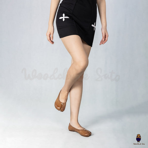 WoodchuckSato Tan Horse Leather Tabi Ballet Flats