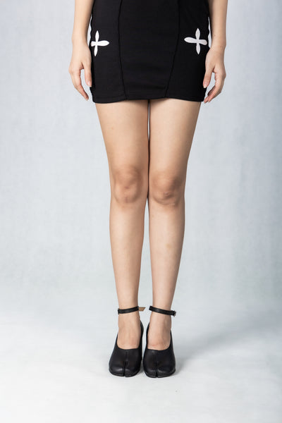 WoodchuckSato  Black Cow Leather Tabi Block Heels with 8cm Heel and Ankle Strap