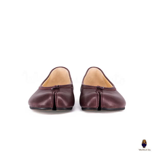 Woodchuck Sato Vintage Burgundy Leather Tabi Ballet Flats