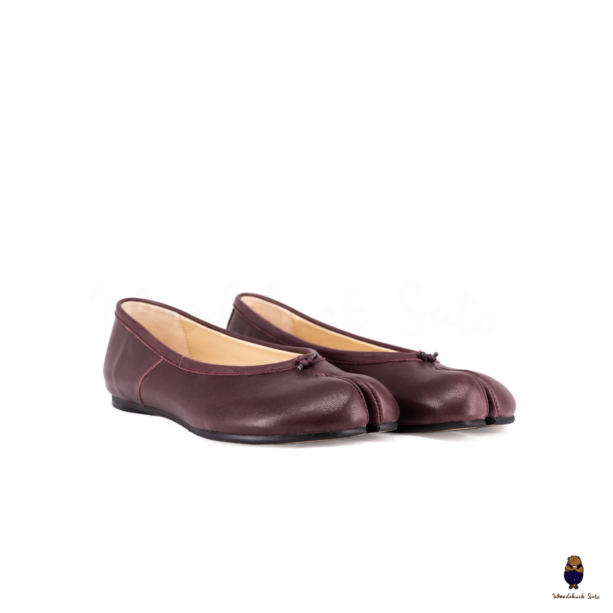 Woodchuck Sato Vintage Burgundy Leather Tabi Ballet Flats