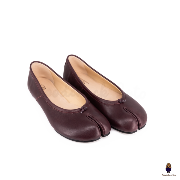 Woodchuck Sato Vintage Burgundy Leather Tabi Ballet Flats