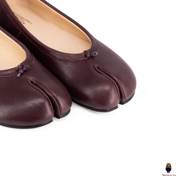 Woodchuck Sato Vintage Burgundy Leather Tabi Ballet Flats
