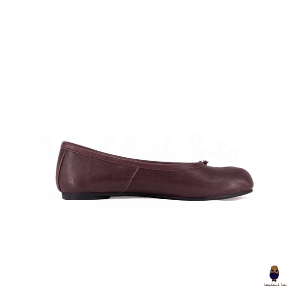 Woodchuck Sato Vintage Burgundy Leather Tabi Ballet Flats