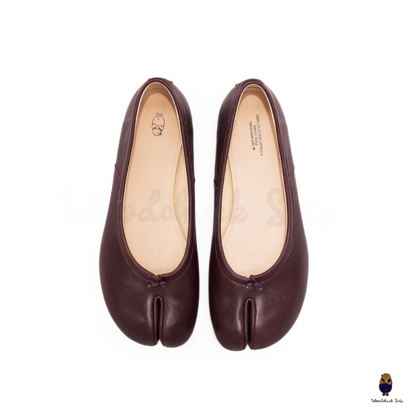 Woodchuck Sato Vintage Burgundy Leather Tabi Ballet Flats