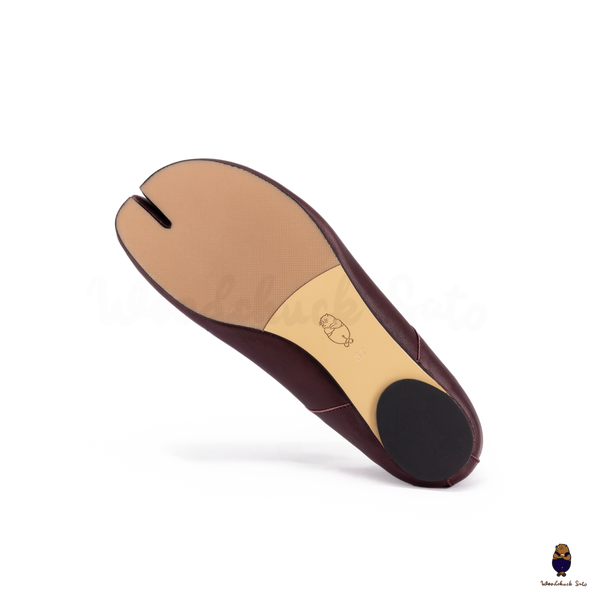 Woodchuck Sato Vintage Burgundy Leather Tabi Ballet Flats
