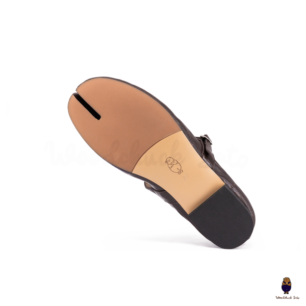 Woodchuck Sato Vintage Brown Leather Tabi Mary Jane Flats